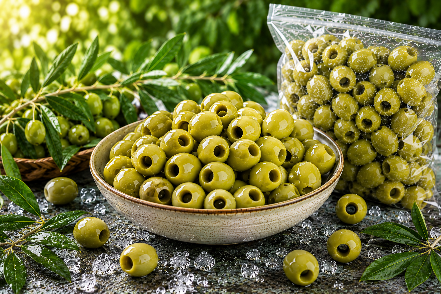 Pitted Green Olives
